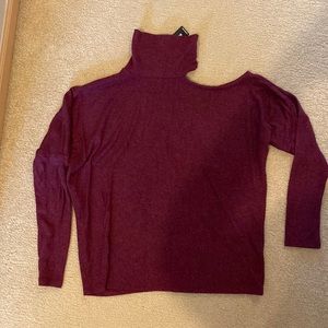 Express lightweight sweater with cut out shoulder